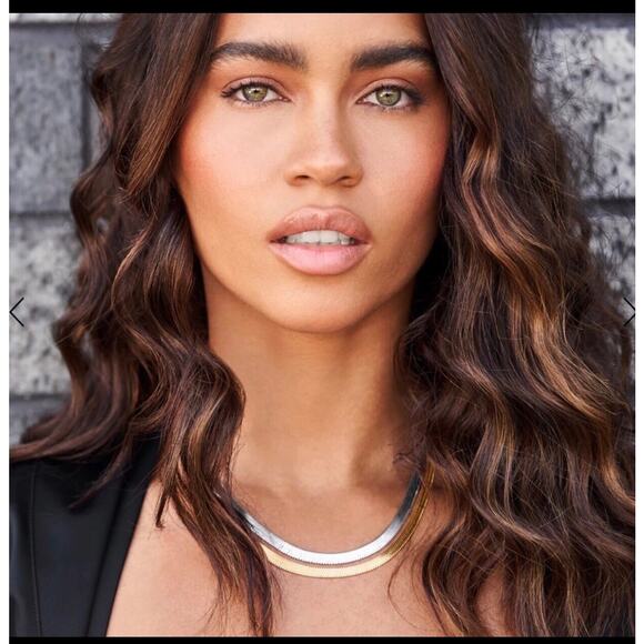 Jennifer Zeuner NIP 14K Hamilton Herringbone Yellow Gold Plated Necklace - Picture 13 of 13